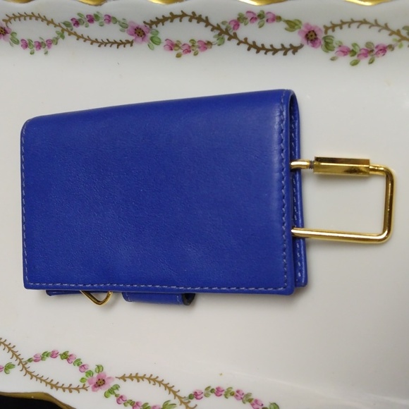 Hugo Bosca Blue Leather Key Chain - Picture 9 of 9